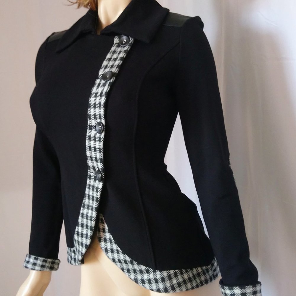 Nwt $255 TWENTY Black Curved Hem Blazer Jacket PS - Picture 2 of 8